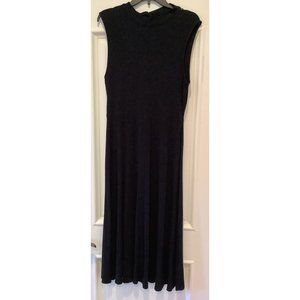 Long Black Sleeveless Dress Size Large Round Neck Comfortable Womens
